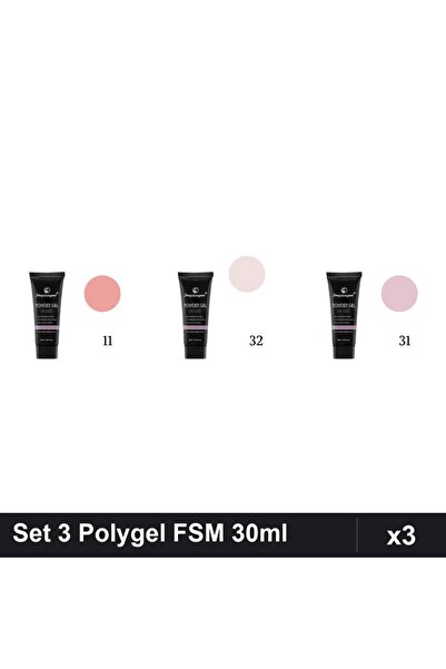 FSM Set 3 Polygel 30ml - Nr.11, Nr.32, Nr.31 - Construcție Unghii