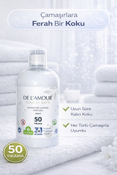 delamour Konsantre Sıvı Çamaşır Parfümü &50 Yıkama %0 Alerjen 500ml