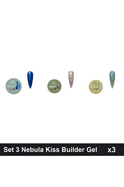 global fashion Set 3 Nebula Kiss Builder Gel 15g - Nr.01 Nr.02 Nr.16