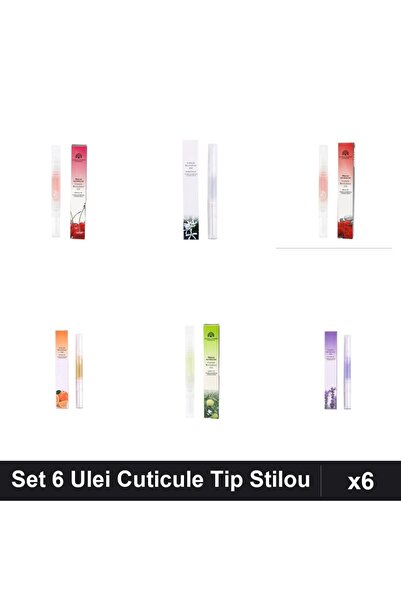 NAİLS Set 6 Ulei Cuticule Tip Stilou - Cireșe, Osmanthus, Trandafir, Orange, ...