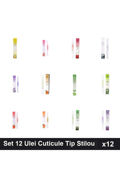 NAİLS Set 12 Ulei Cuticule Tip Stilou - Ananas, Peach, Cireșe, Osmanthus, Lav...