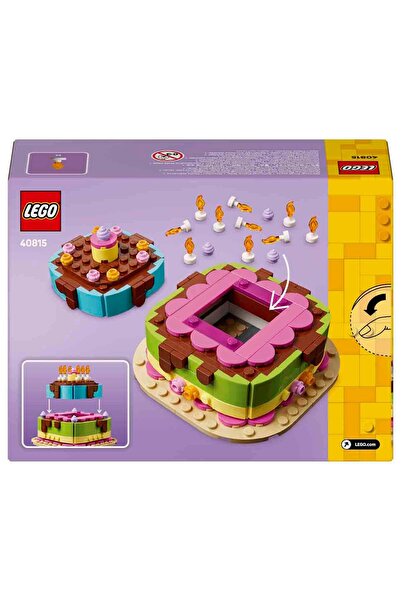 LEGO Doğum Günü Pastası 40815 - 7 Yaş ve Üzeri Çocuklar için Dekoratif Masa Süsü Yapım Seti (219 Par