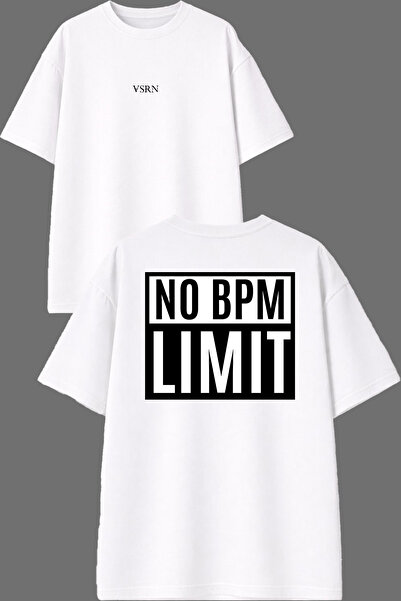 VSRN No Bpm No Limit Design Prednja i zadnja strana štampana bela oversize ma...
