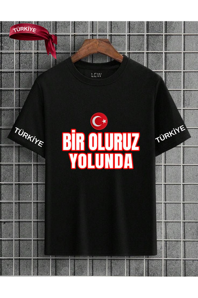 lovver Tricou din bumbac cu bandană imprimată premium, cu design special pent...
