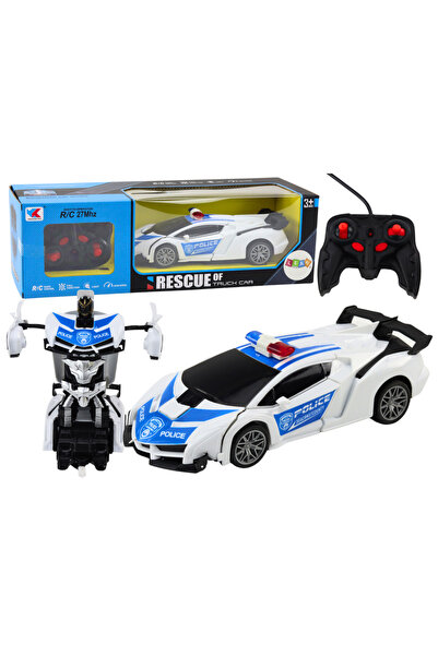 LeanToys Auto-Robot R/C 2 în 1 transformabil Poliție