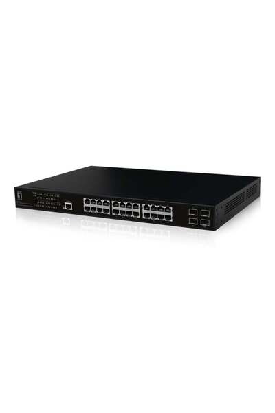 LEVEL ONE Switch PoE+ LevelOne 24xGE PoE+/4xSFP 390W 19 " Administrat L2