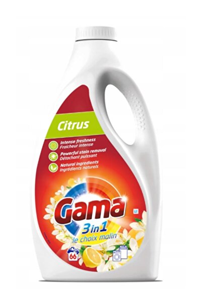 Gama Detergent de rufe lichid Gama, Citrus, concentrat, 3in1, 3 l, 66 spalari