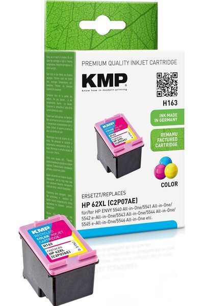 KMP Patrone HP C2P07AE NR.62XL color 415S. H128 refilled