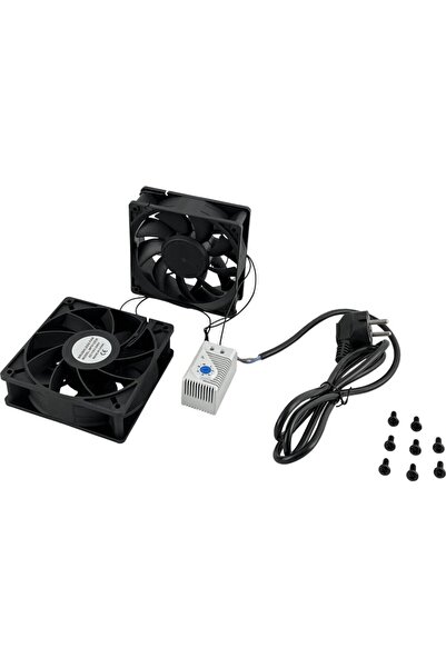 Alantec Ventilator pentru dulapuri exterioare cu termostat, set de 2 bucăți