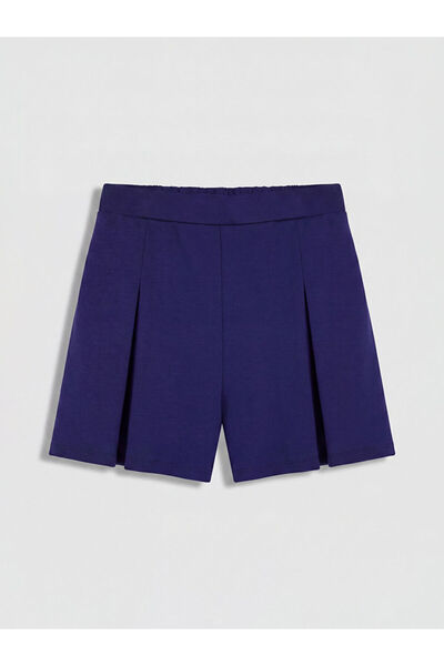 LC Waikiki Elastic Waist Pleated Girls' Soft Touch Shorts