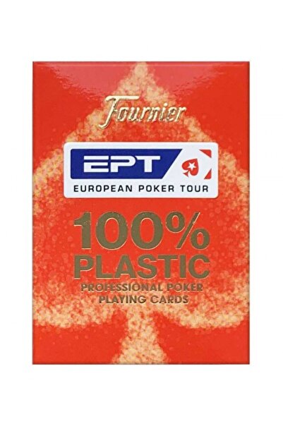 FOURNİER EPT 100% Plastic Profesional Jumbo Index - Roșu - Cărți de joc Poker