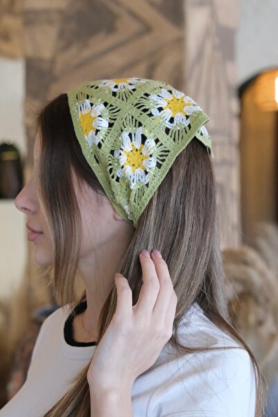 YENGEÇ Bohemian Knitted Model Cotton Bandana