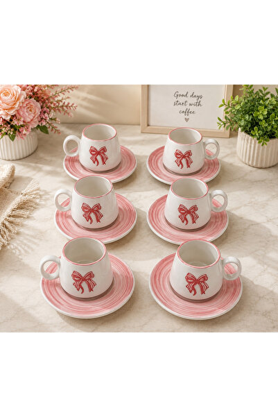Yasvera Ceramics 6 kişilik 12 parça Lüxs kahve fincanı