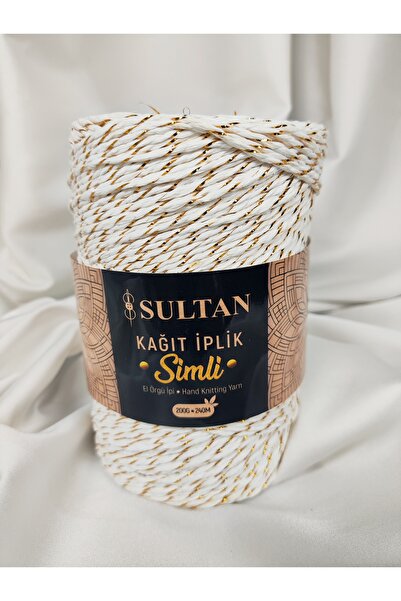 Sultan Ață de hârtie cu sclipici pentru tricotat manual 200gr.-240mt. (1 buca...