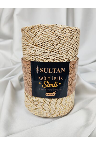 Sultan Ață de hârtie cu sclipici pentru tricotat manual 200gr.-240mt. (1 buca...