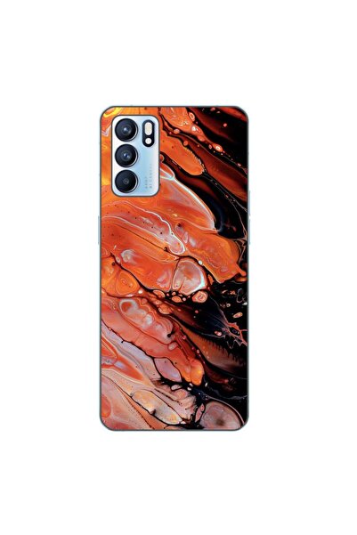 OEM Husa compatibila cu Oppo Reno6 5G Silicon Gel Tpu Model Abstract Lava Flow
