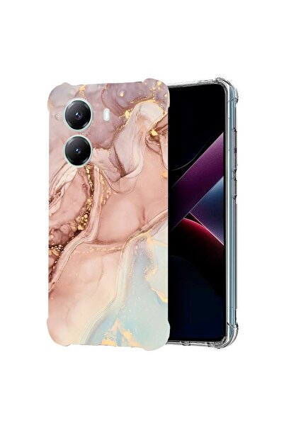 bestcase ¬Æ Husa compatibila Poco X7 Pro 5G, Anti Shock 1.5MM, Rose Marble, P...
