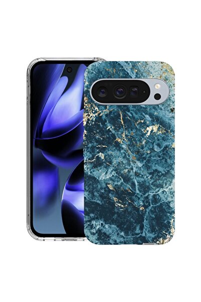 bestcase Калъф за Google Pixel 10 / Pixel 10 Pro с мраморен дизайн - зелен и ...
