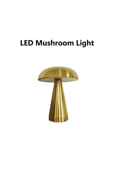 choice2 GGBEE Gold Mushroom Retro Mushroom LED Table Lamp Touch 3Colors Bedsi...