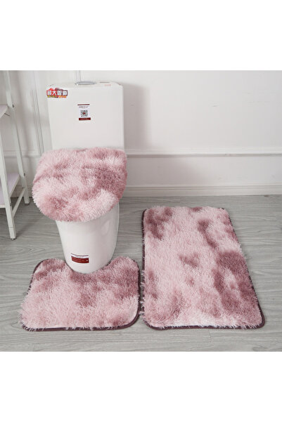 Choice Pink Purple Toilet Seat Cover 3Pcs Set Bath Mat Shower Room Floor Rug ...