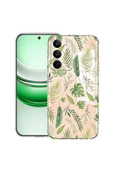 bestcase Διαφανής Θήκη Σιλικόνης για Realme C71, Πράσινα φύλλα, 2041144 T 77
