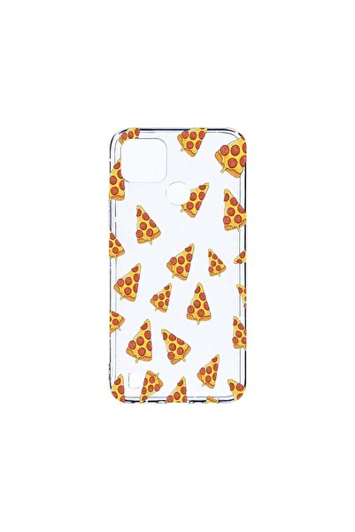 bestcase Διαφανής Θήκη Σιλικόνης 2MM, Συμβατή με Realme C21Y, Σχέδιο Πίτσα, Α...