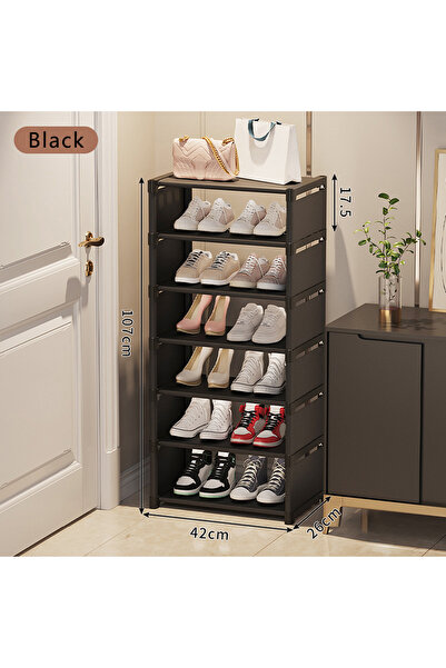Choice4 Black 7 widened Shoe rack Small shoe cabinet widened against the wall...