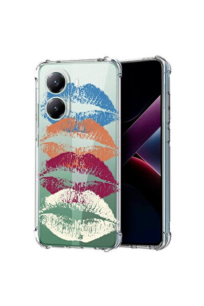 bestcase Съвместим калъф за Poco X7 Pro 5G, Удароустойчив 1.5ММ, Kiss Kiss, З...