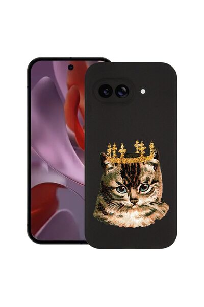 bestcase Калъф за Google Pixel 9a, King Cat, тънък силиконов 0.8ММ, удароусто...