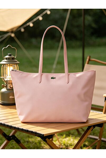 Lacoste Kids Women's Capacity Zipper Handbag Single Shoulder Bag Tote Bag Lar...