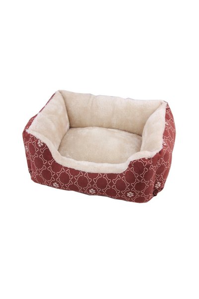 Pawise Square Dog Bed-wine red 19"