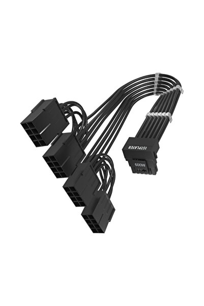 1stPlayer Cablu 1stPlayer® Premium 12+4pin PCIe Gen 5 12VHPWR 600W la 4×8 pin...