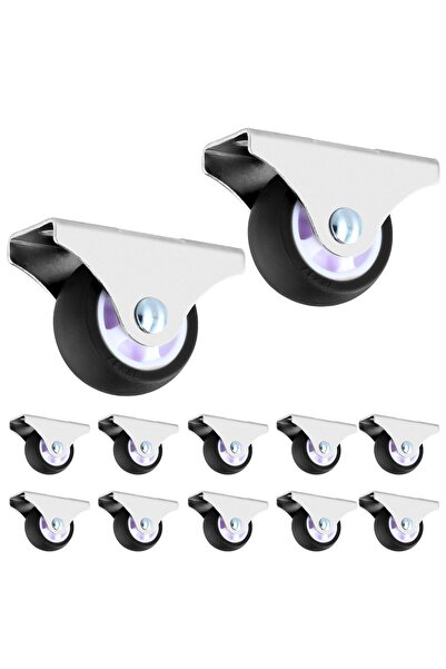 Qwork ®   Set de 12 roți fixe pentru mobilier - Roată din TPE cu diametrul de...
