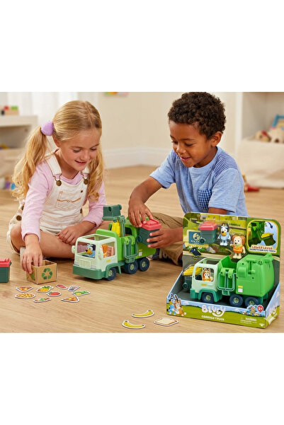 Cici Oyuncak Bluey Garbage Truck Aksesuarlı Çöp Kamyonu Bin Man Figür Oyun Seti