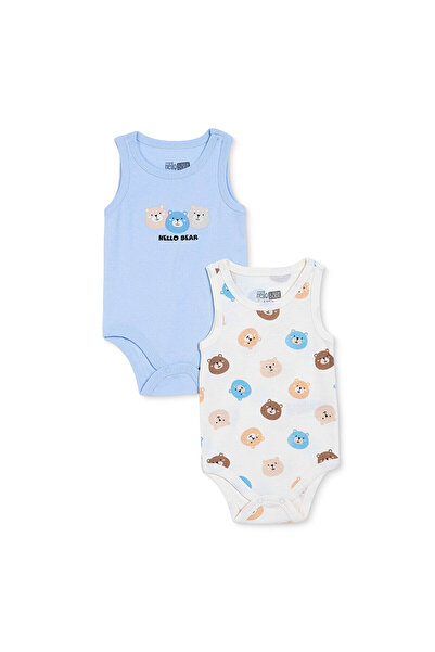 ebebek Hello Baby HelloBaby Erkek Bebek 2li Body Hayvan Baskılı Çıtçıtlı Bisi...