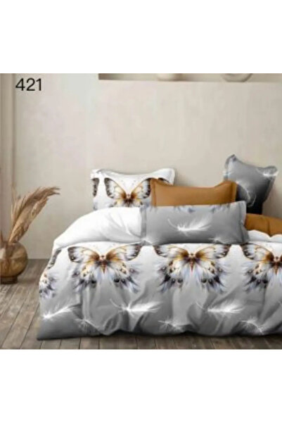 East Comfort Set de lenjerie de pat Finet 6 piese, Fluturi Gri-GR421