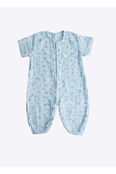 kitikate Organic Marina Muslin Sleeping Bag Blue
