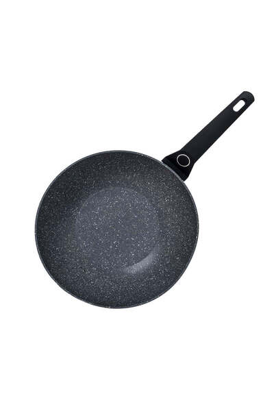 FOXMAG24 Wok pan aluminum 28 cm, granite interior, soft touch handle, depth 9 cm