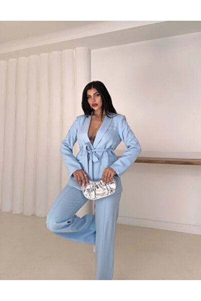Ekim Store Double Belted Blazer Jacket Pants Set