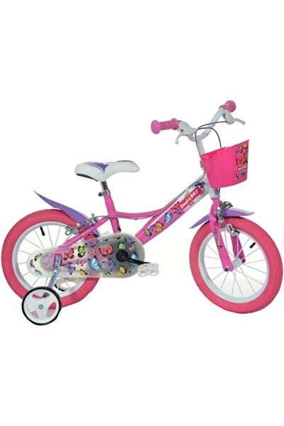 Bimbo Bicicletă pentru copii Bike Butterfly de 16 inch, 1 viteză, roz/alb/mov