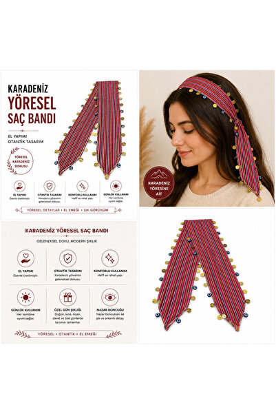 EL YAPIMI KEŞAN ÇİZGİLİ BANDANA