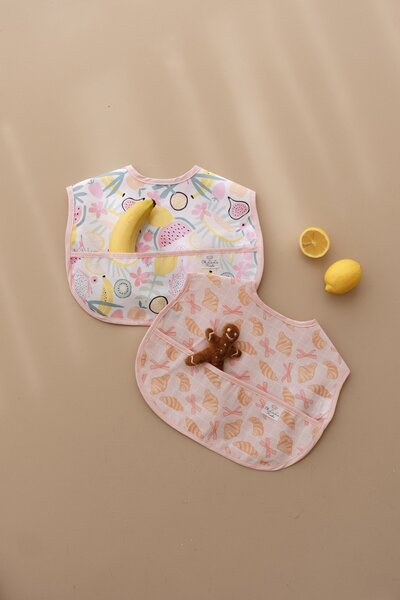 Powder Fastening 2-Piece Liquid-Proof Bib 6-36 months