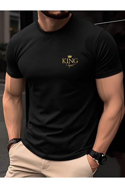 PAVRO Unisex Άνετο T-shirt με μικτό σχέδιο και στάμπα