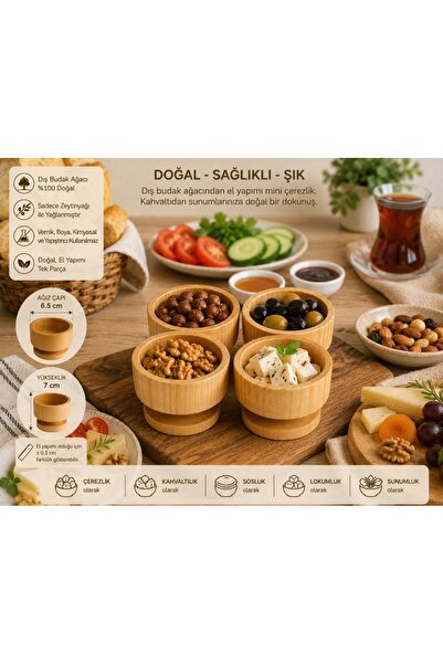 WoodBay Outer Wood Tree Handmade Mini Snack Bowl Breakfast Natural Wooden Bow...