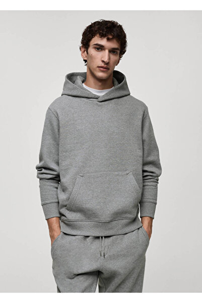 MANGO Man Kapüşonlu pamuklu sweatshirt