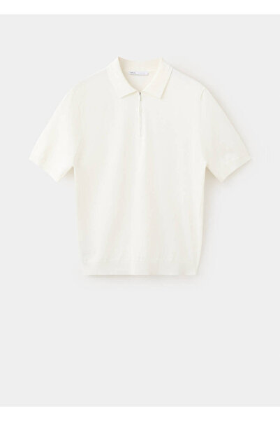 MANGO Man Fermuarlı örgü polo gömlek