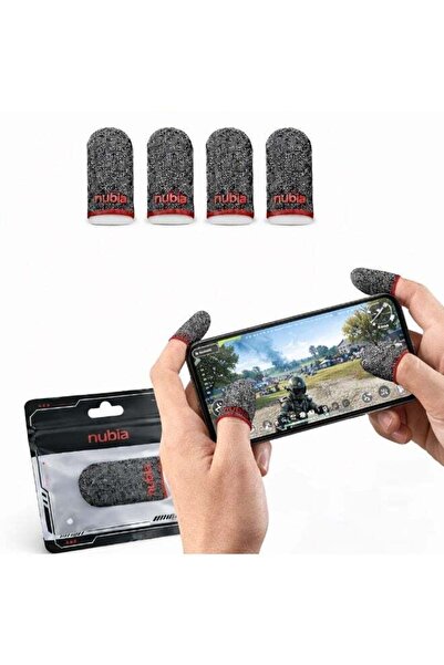 Nubia Gaming Finger Sleeves (4 Sleeves) by – Ultra-Thin & Sweatproof Silver F...