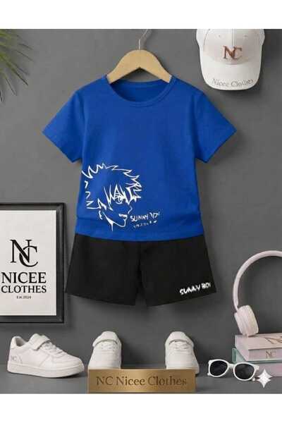 NC Nicee Clothes LETNJA DEČJA MAJICA I KRATKE HLAČE UNISEKS (BELI VEŠTINSKI Š...