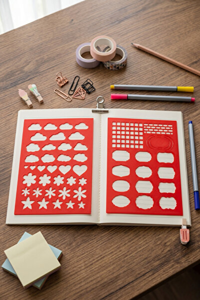 Karmelom Studio Set de rigle pentru Bullet Journal cu tematică naturală și bl...
