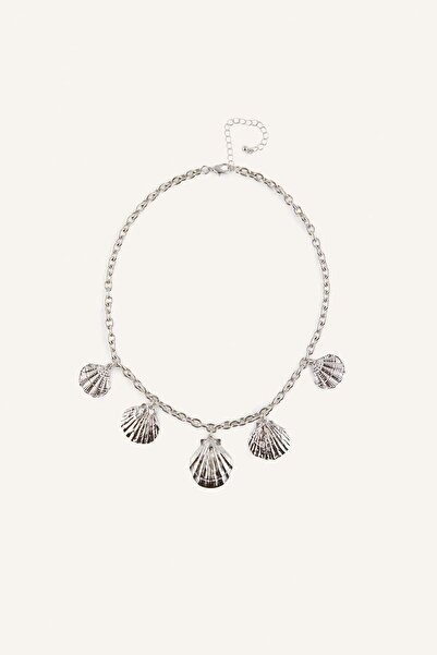 DeFacto Women's Sea Shell Silver Color Necklace H7014Axns